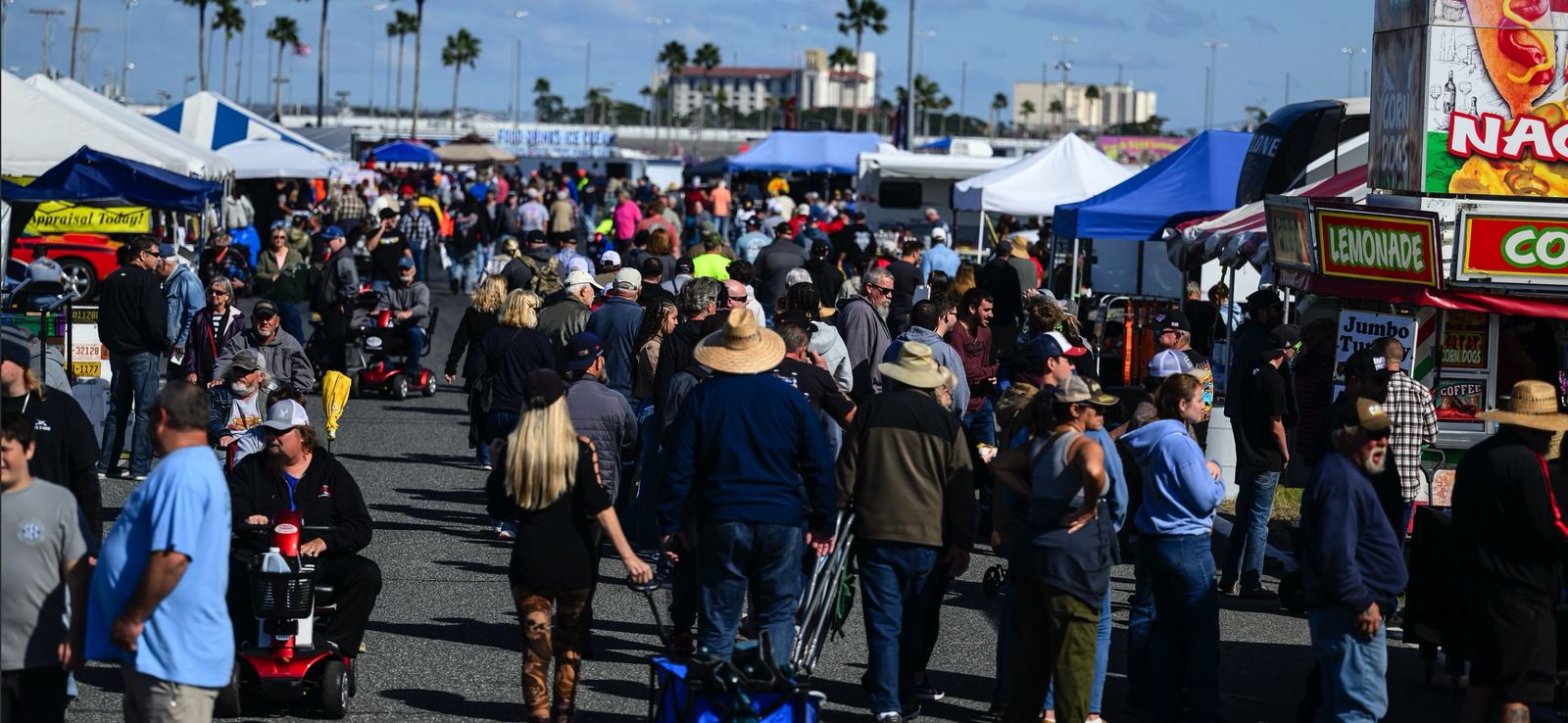 Spectators walking the show